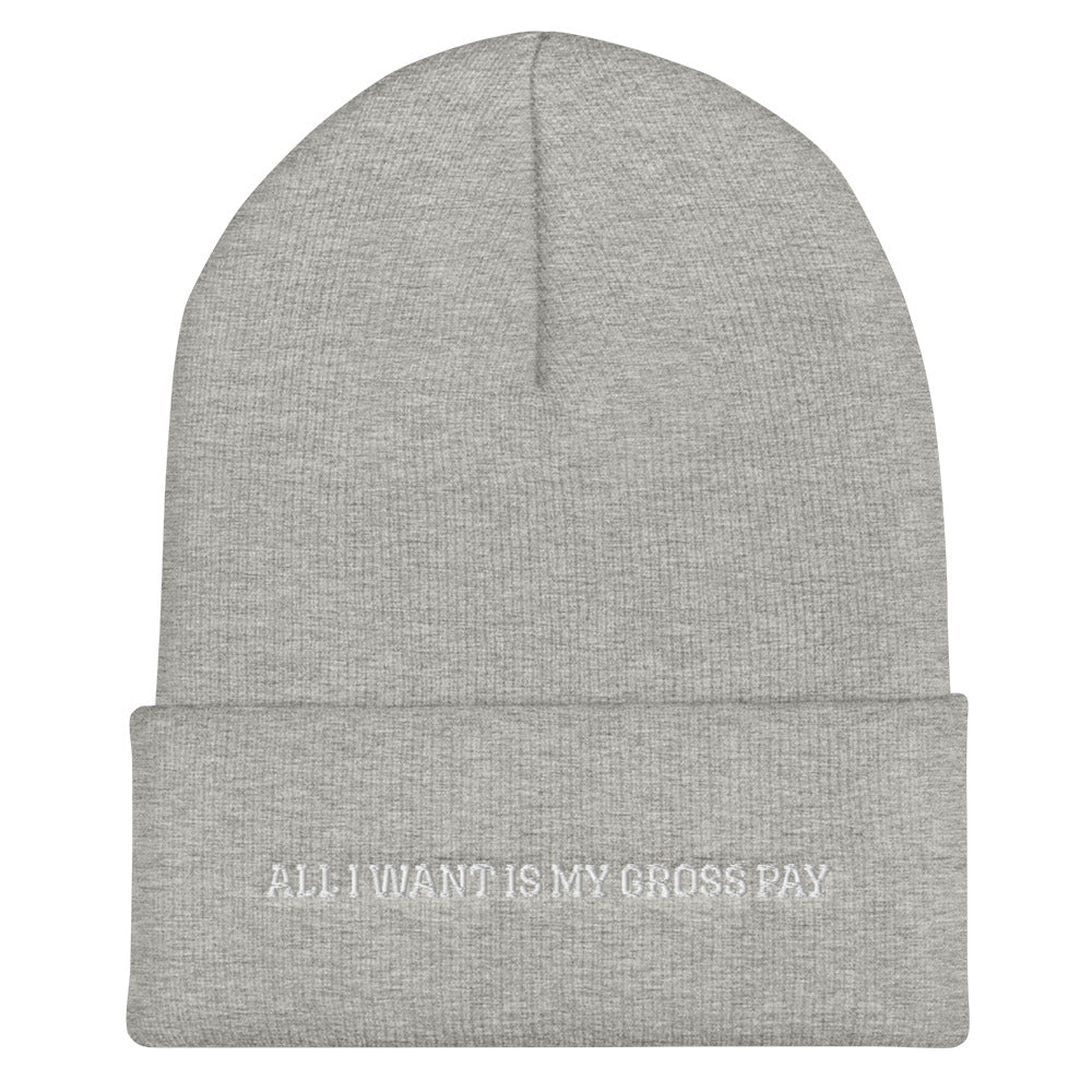 "ALL I WANT IS MY GROSS PAY" Beanie