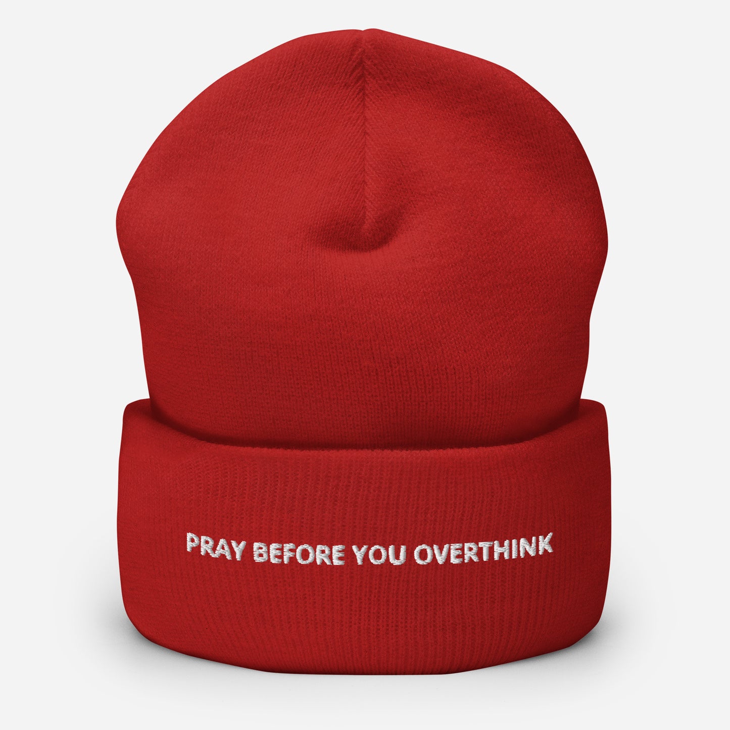 Pray Before You Overthink Cuffed Beanie