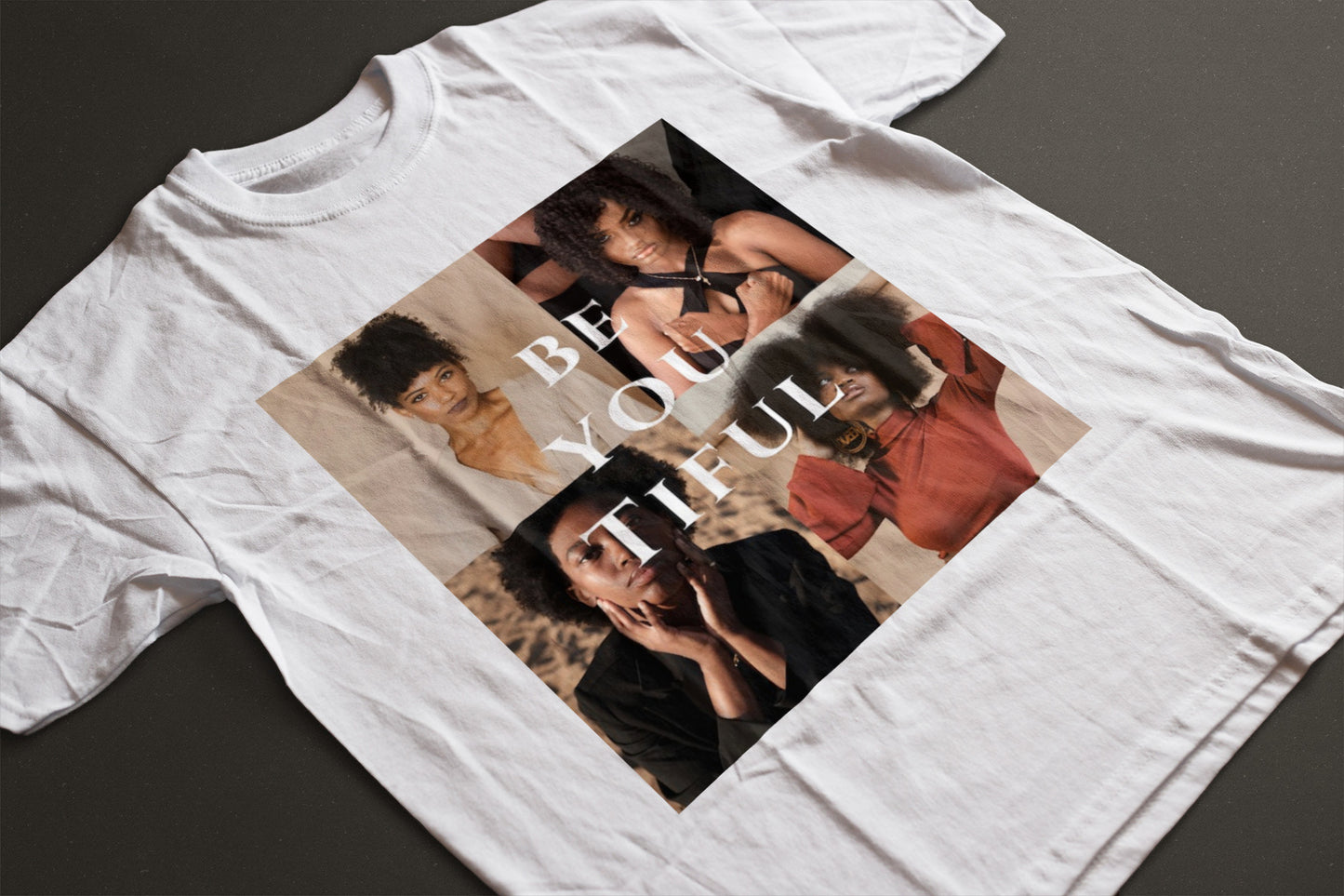 "BE YOU TIFUL" Black Queens T-Shirt