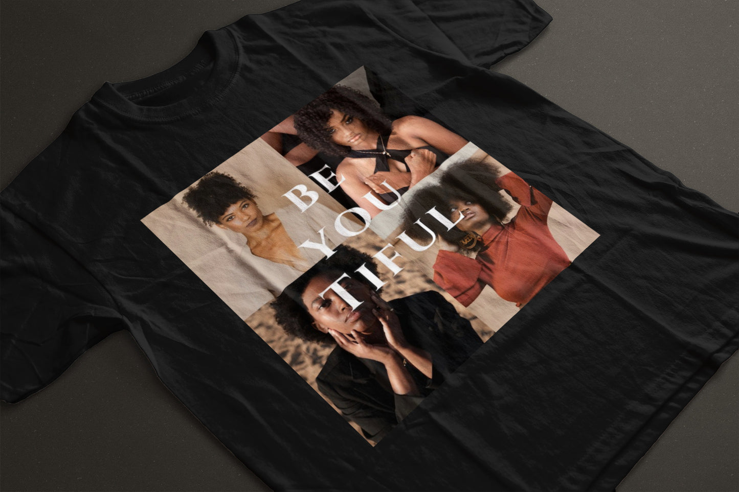 "BE YOU TIFUL" Black Queens T-Shirt