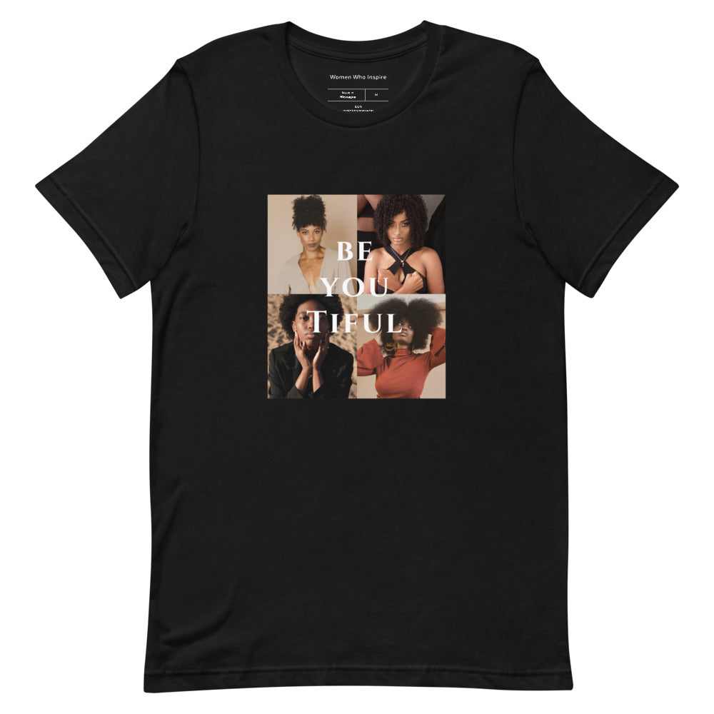 "BE YOU TIFUL" Black Queens T-Shirt