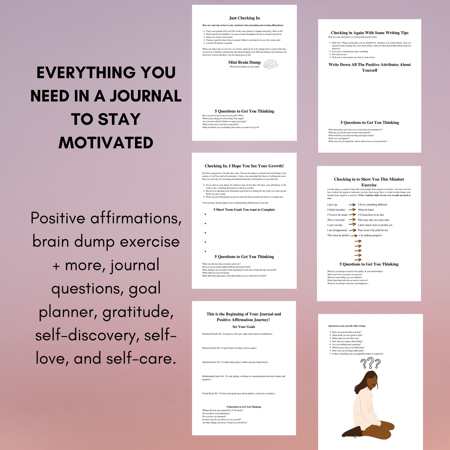 Journals The journal Gratitude journal  guided meditation guided meditation for sleep mindfulness mindfulness meditation mind body peaceful mind mind setting sub conscious matter over mind 10 minute guided meditation guided meditation for anxiety meditative mind Love yourself  Self love Writing  Free write Writing prompts  Journal ideas Journal prompts  Prompts  5 minute journal Bullet journal  Self improvement  Self help Healing