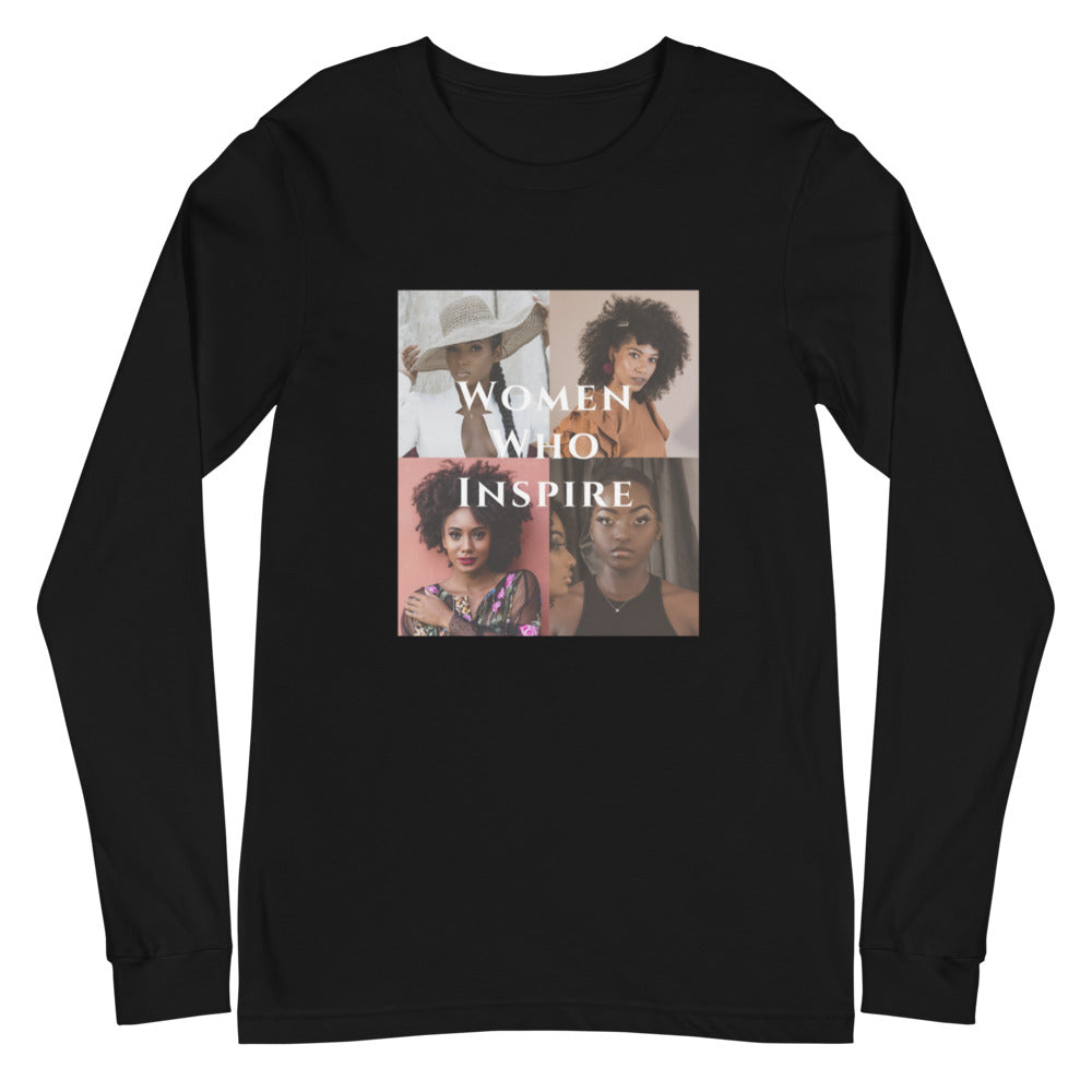 "WOMEN WHO INSPIRE" Black Queens Long Sleeve Tee